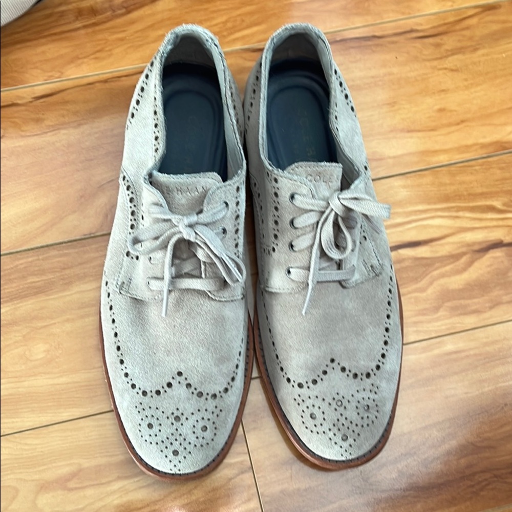 Cole Haan Men's Gray Suede Oxford Shoes
